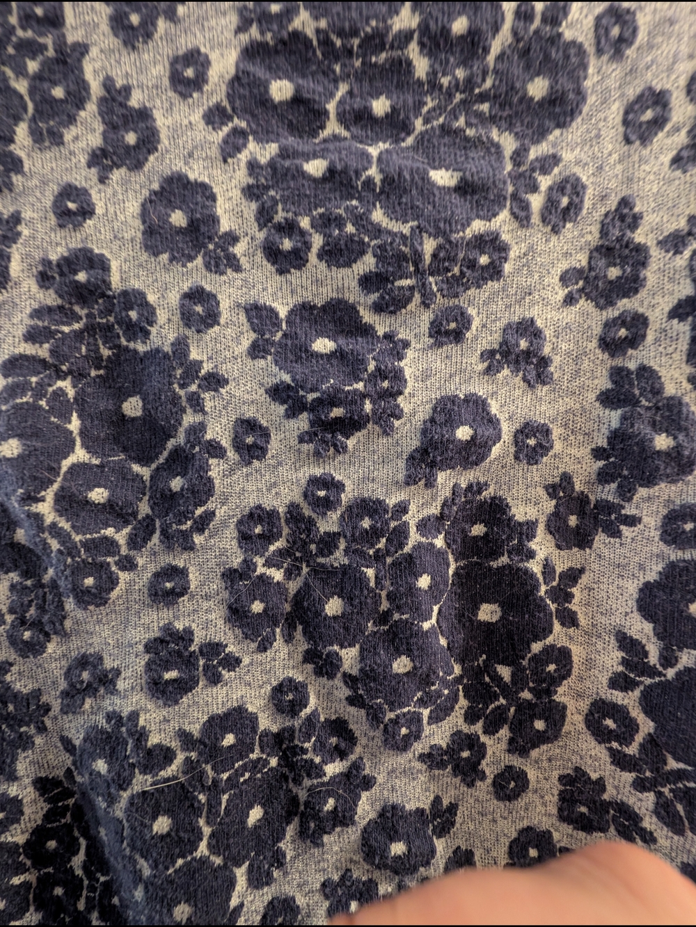 Anthropologie XS Blue Floral Short Sleeve Crewneck Tee - Picture 5 of 5